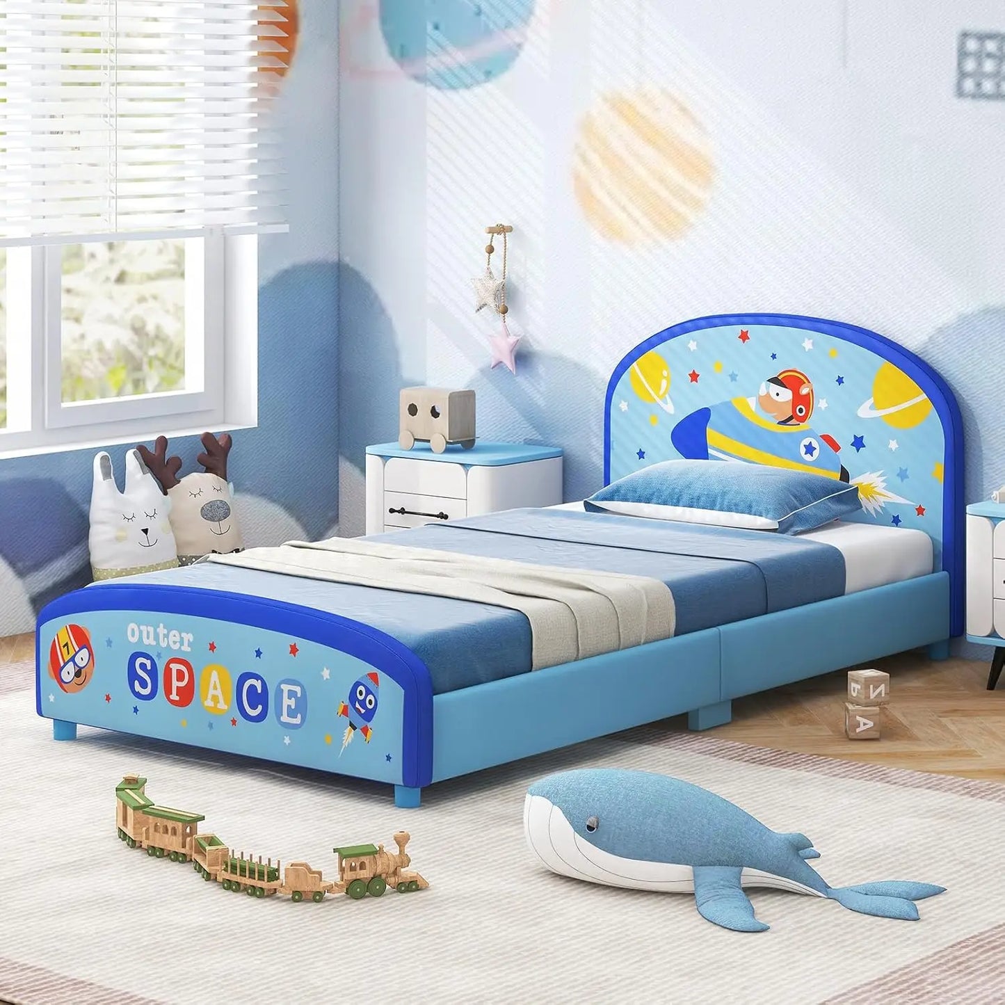 WhimsyDream Cartoon Upholstered Twin Bed