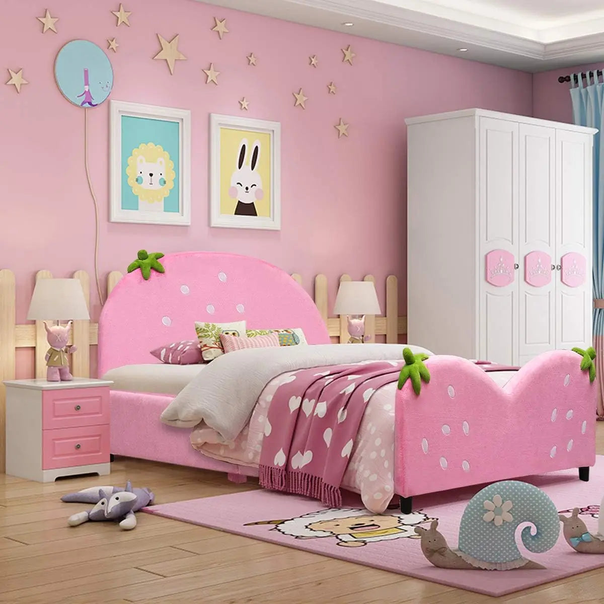 WhimsyDream Cartoon Upholstered Twin Bed