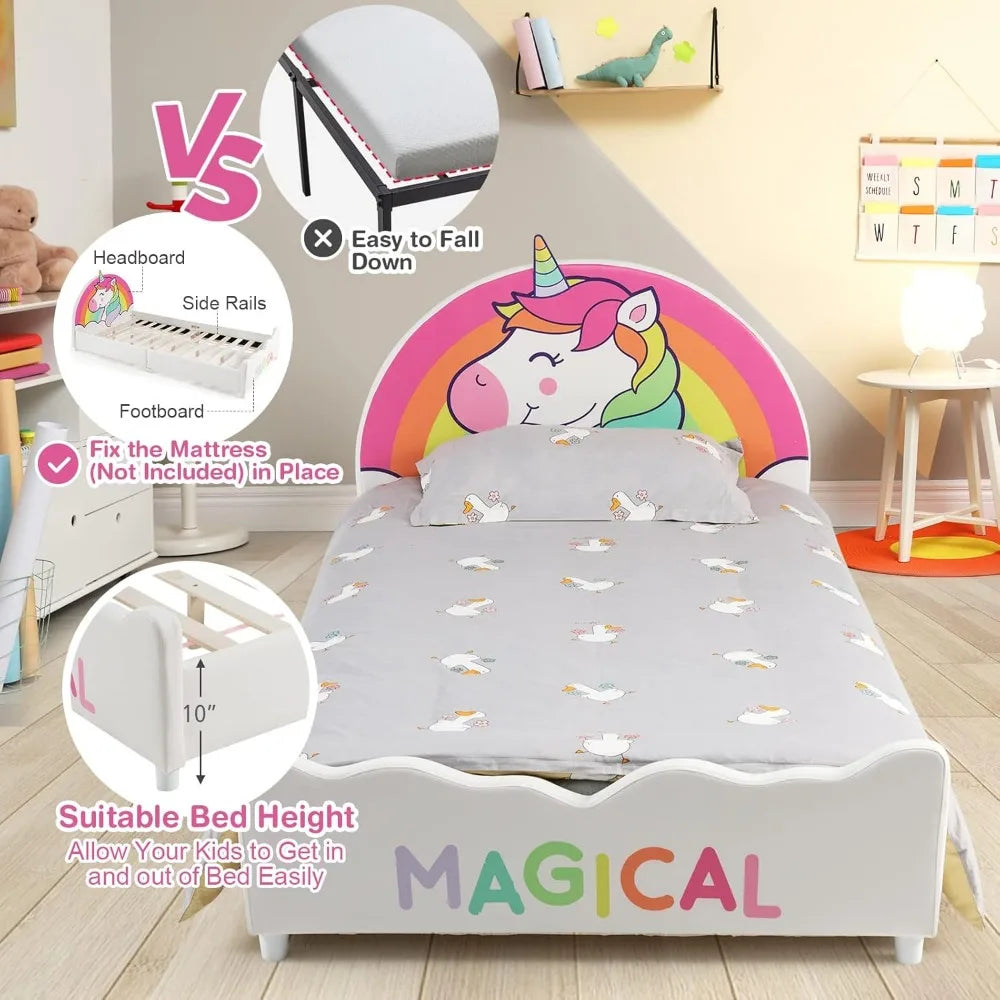 WhimsyDream Cartoon Upholstered Twin Bed