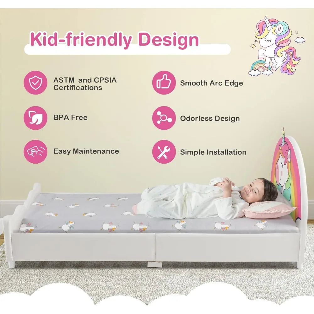 WhimsyDream Cartoon Upholstered Twin Bed